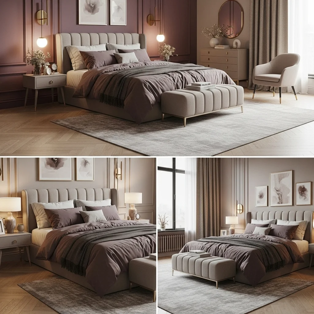 Combine Aubergine with Warm Neutrals