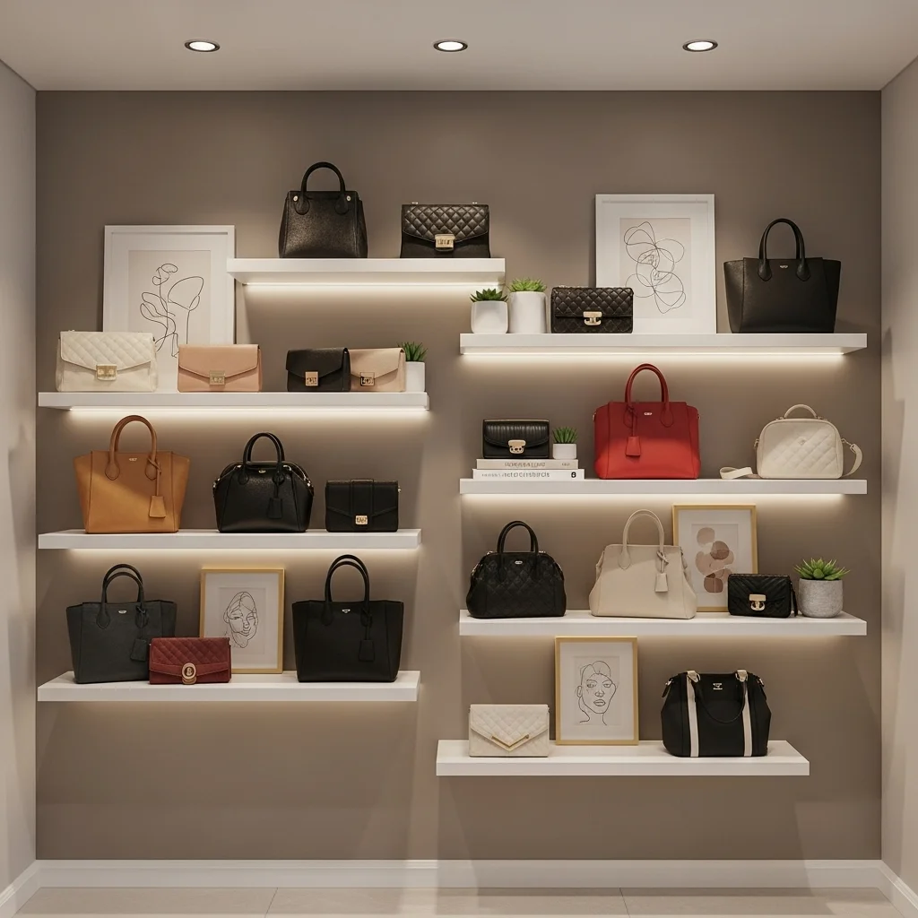Create a Floating Shelf Gallery for Favorite Purses