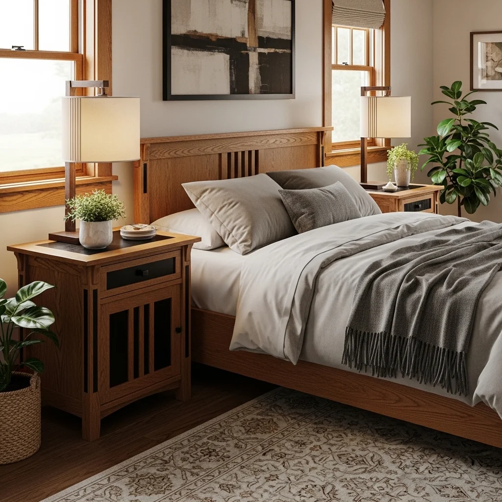 Greene & Greene Ebony Inlay Nightstands