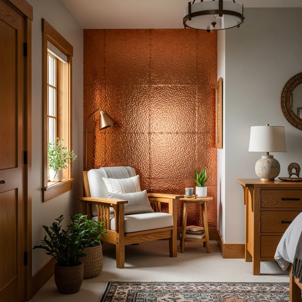 Hammered Copper Accent Wall Nook