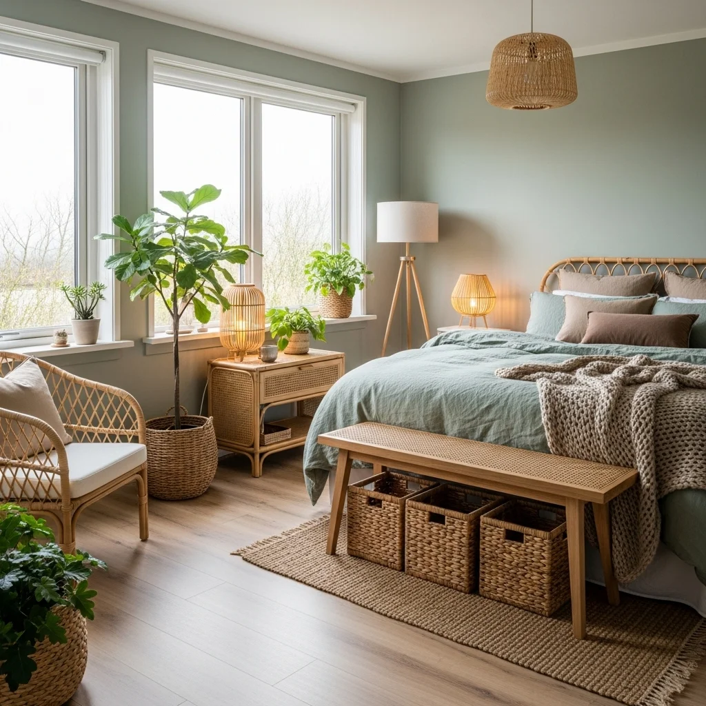 Incorporate Rattan or Cane Furniture