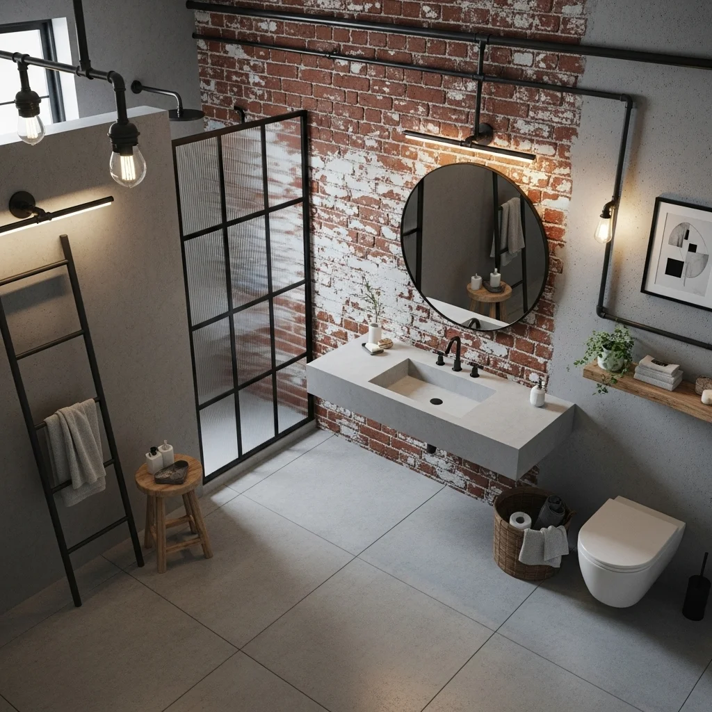  Industrial Exposed Brick and Grey Fusion