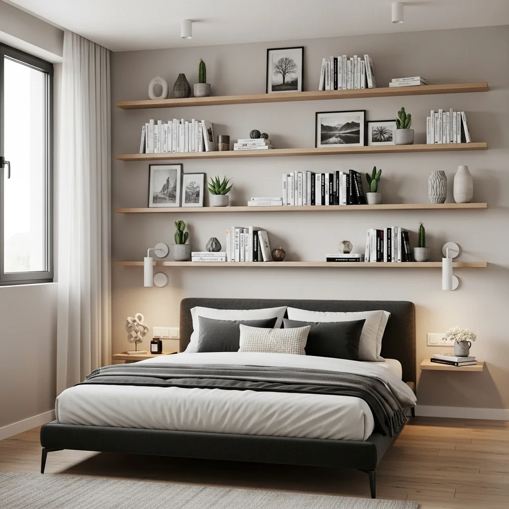  Install Floating Shelves and Decor