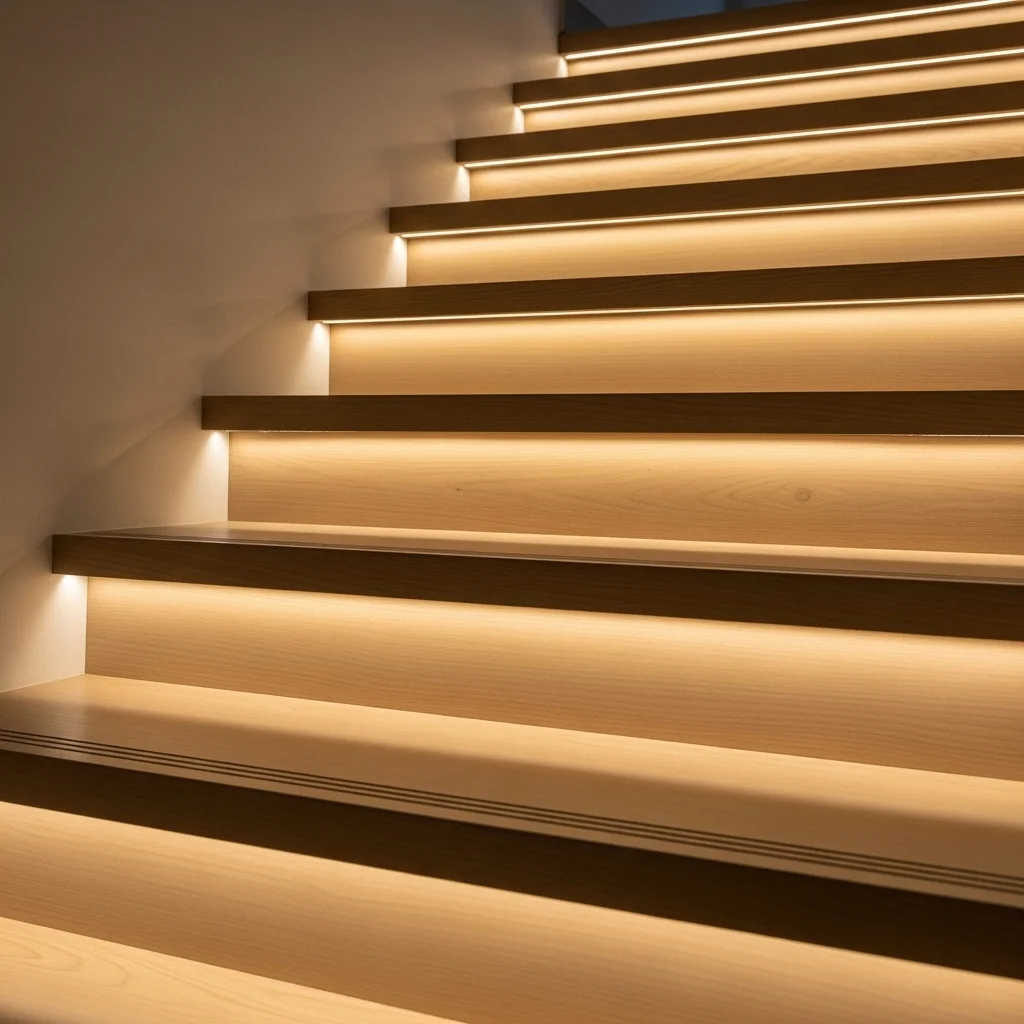 Light Up Stair Treads With Hidden LEDs