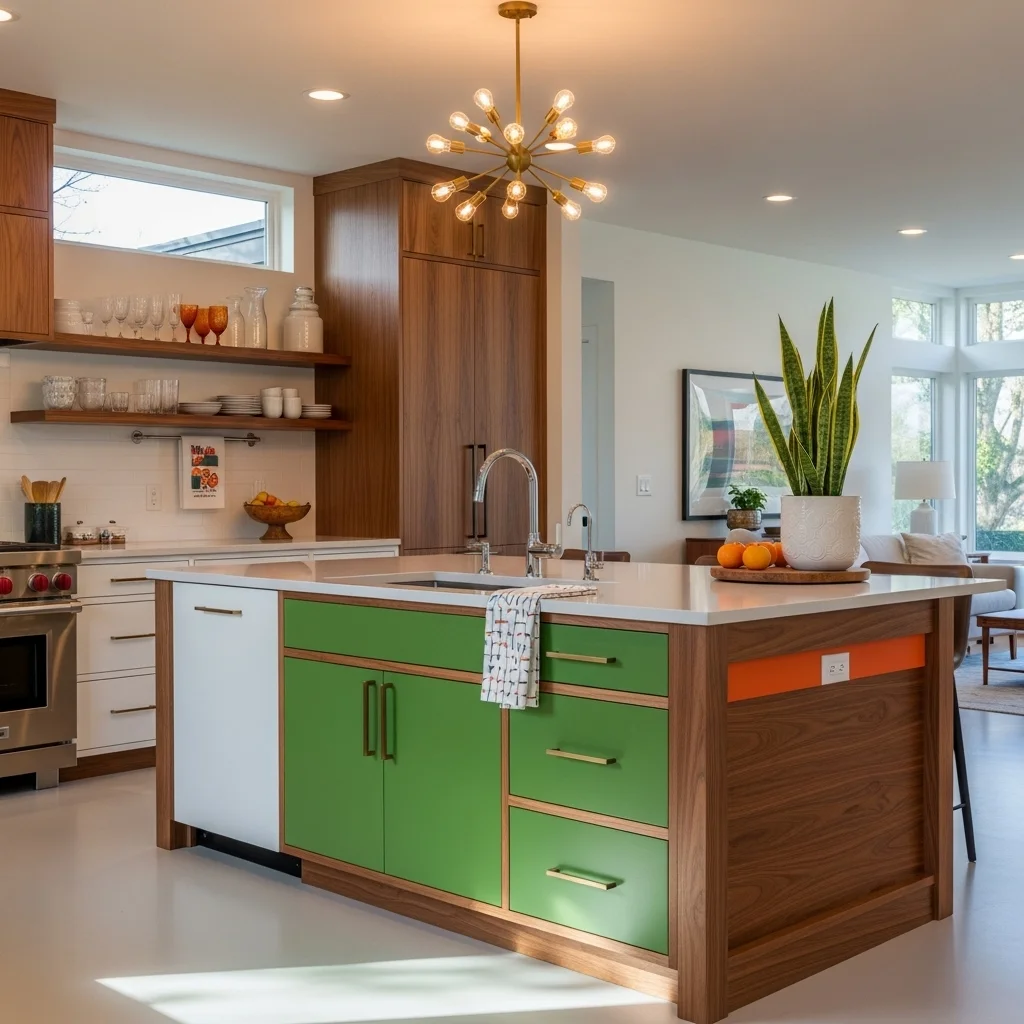 Mid-Century Modern Island with Bold Details