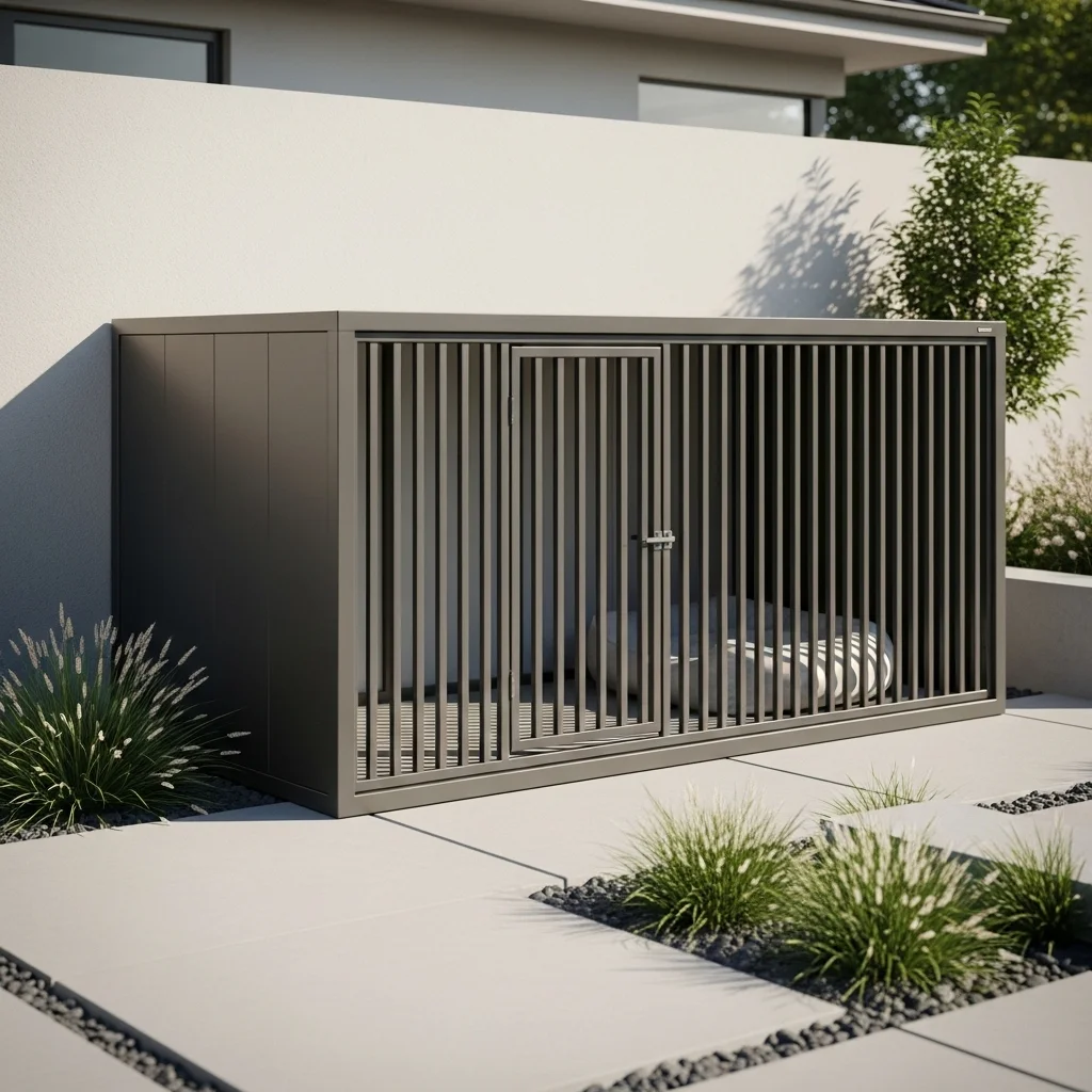 Modern Metal Kennel with Sleek Lines