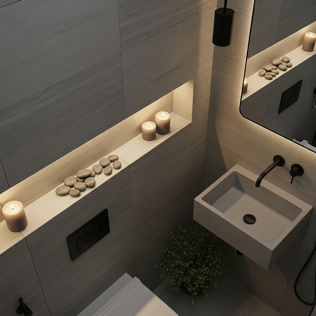  Monochromatic Grey Textured Zen Niche