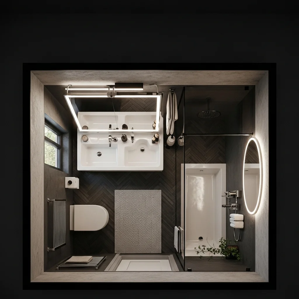 Moody Charcoal Subway Tile Retreat