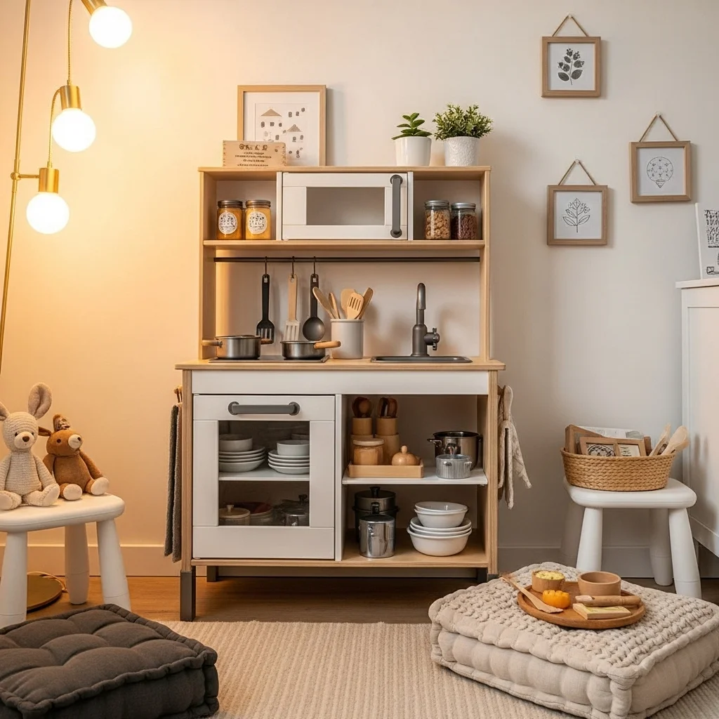  Play Kitchen with Open Shelving