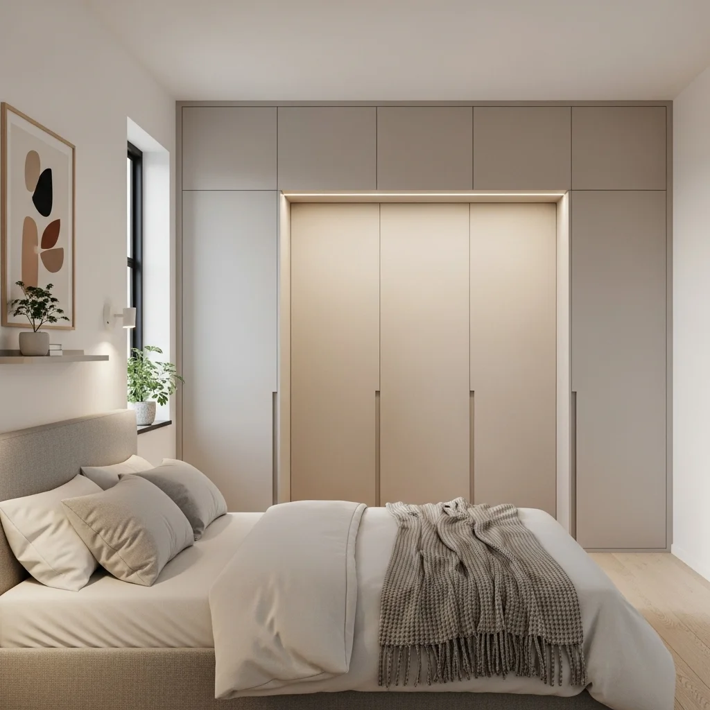  Recessed Wardrobe Wall with Flush Doors