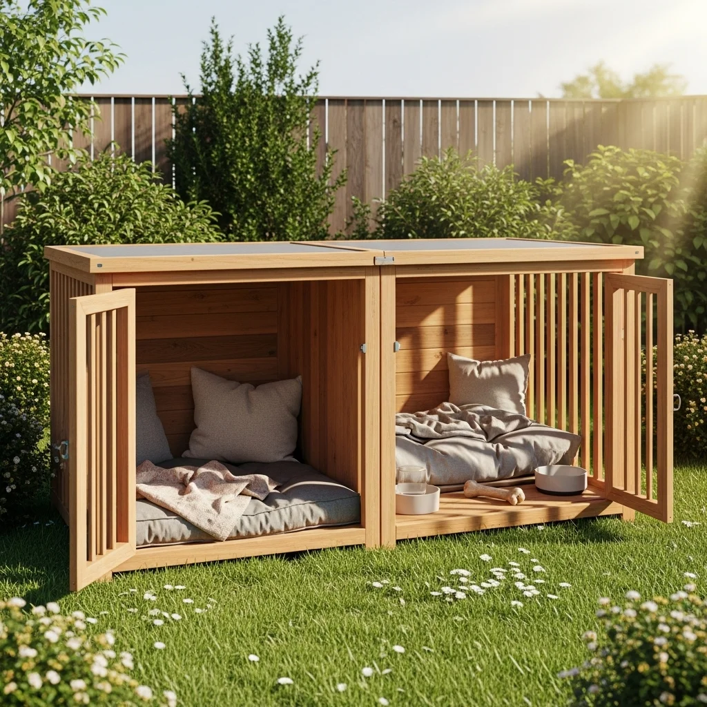  Spacious Kennel with Dual Compartments