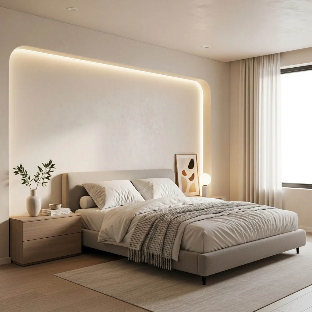 Textured Plaster Cove with Hidden Lighting