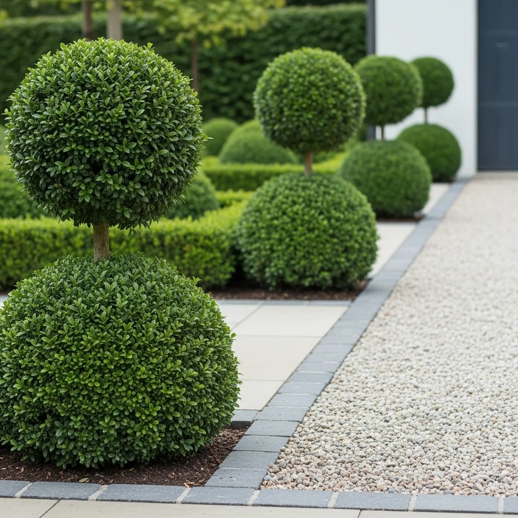 Topiary Boxwood Balls with Gravel Infill