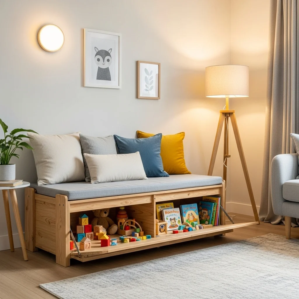  Toy Storage Bench with Seating
