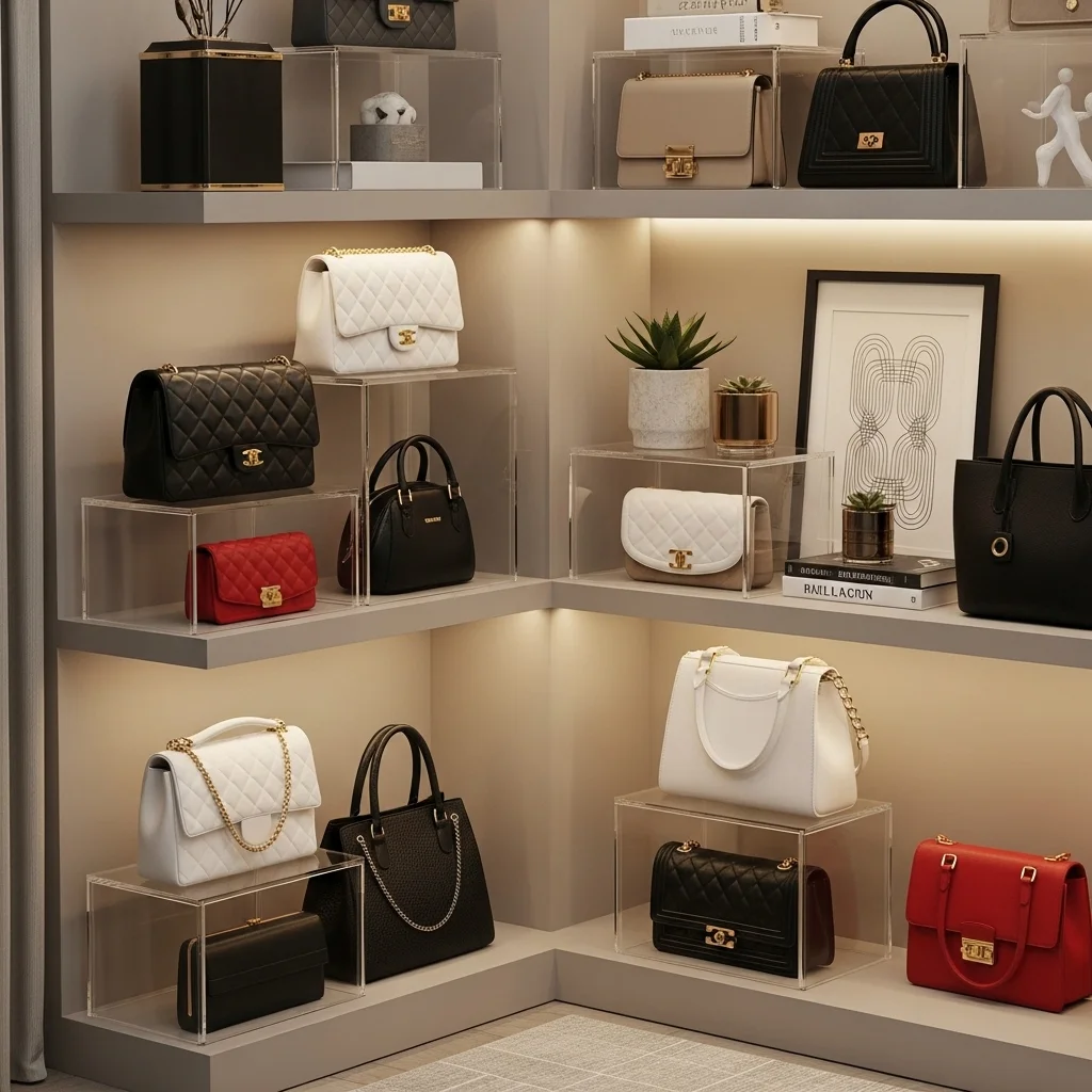 Use Acrylic Shelf Risers for Layered Display