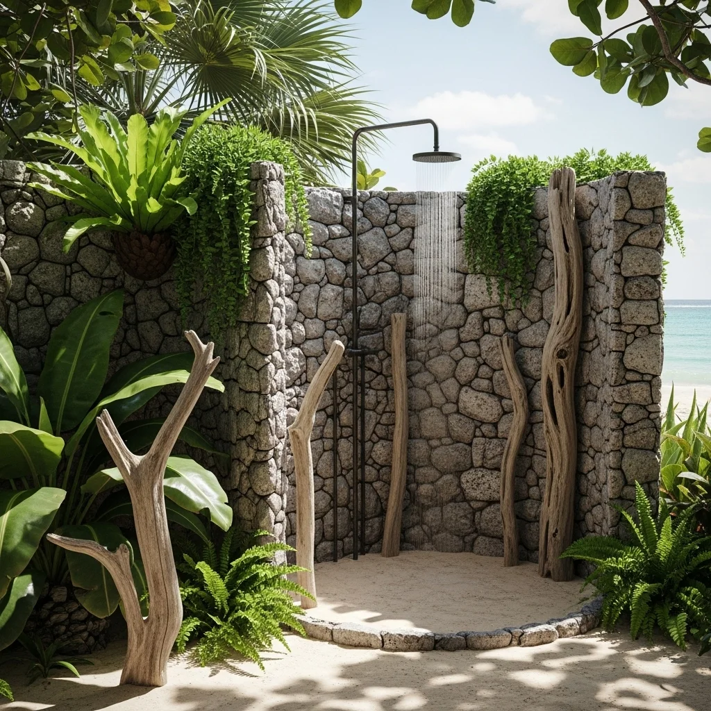 Use Natural Stone Walls for a Rustic Beach Look