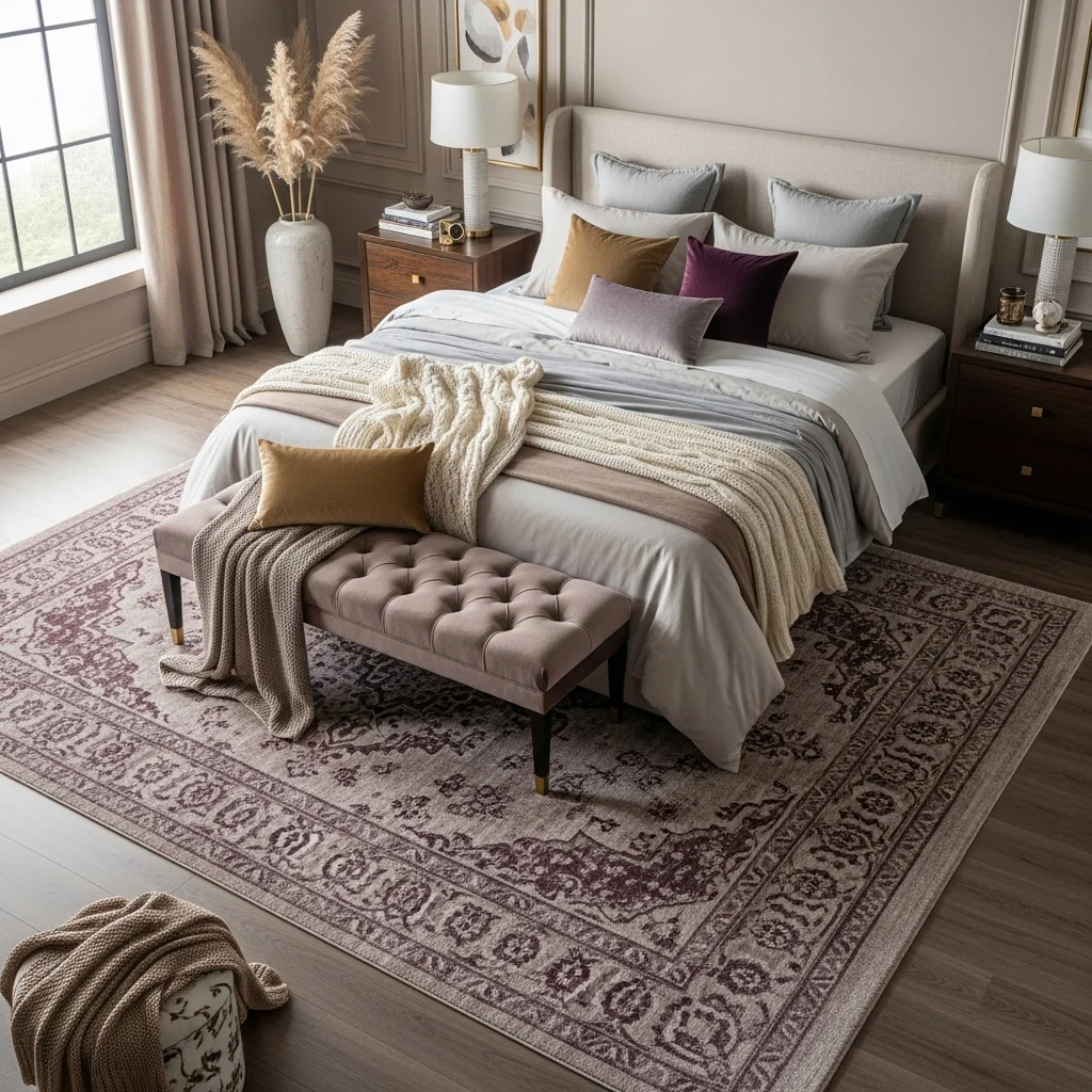 Use Plum-Toned Area Rugs