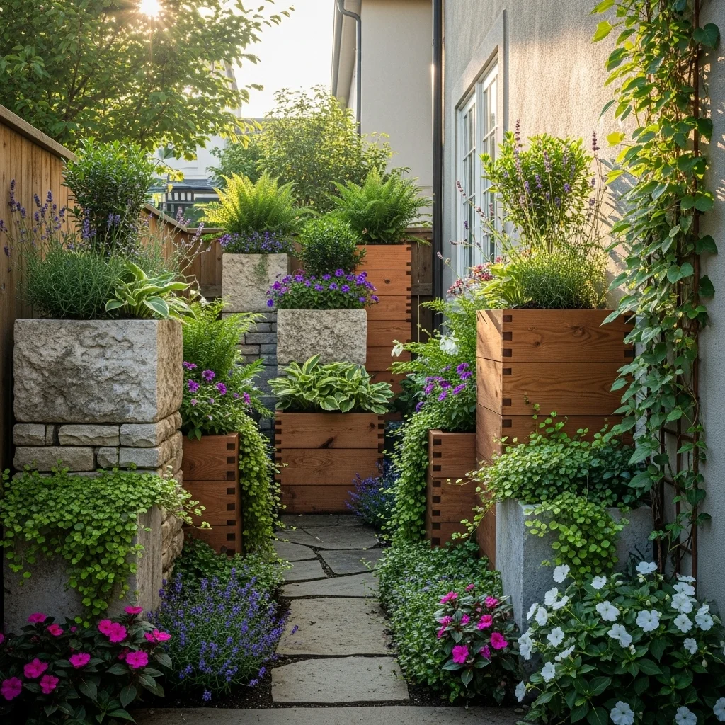 Use Raised Planters for Height and Structure