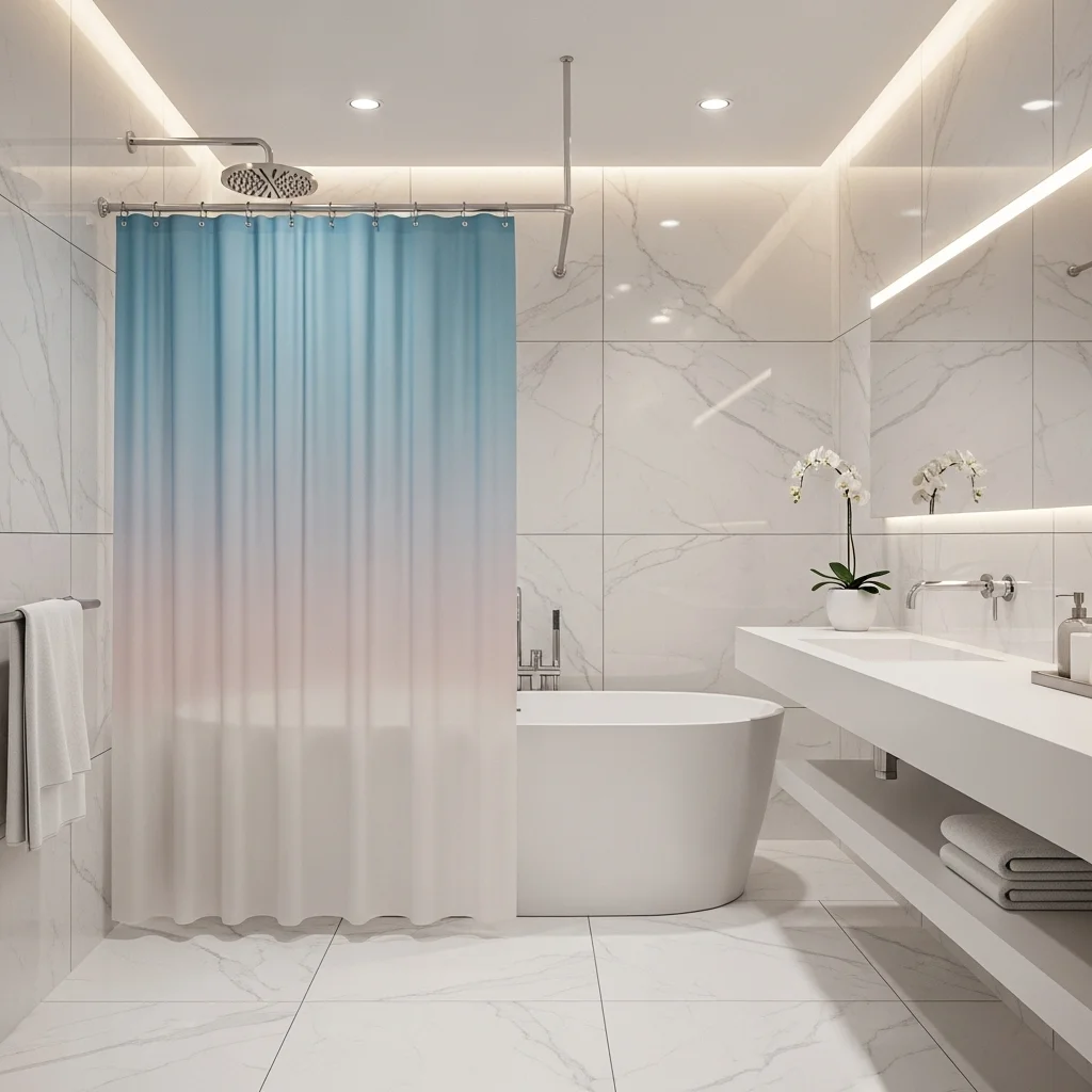 Use a Frosted Ombre Curtain for Soft, Diffused Color