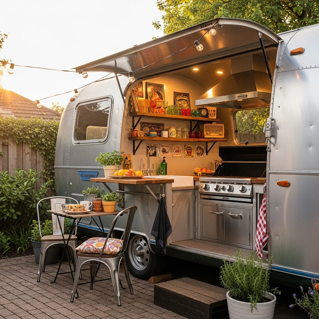  Vintage Airstream Trailer Grill Shack Conversion