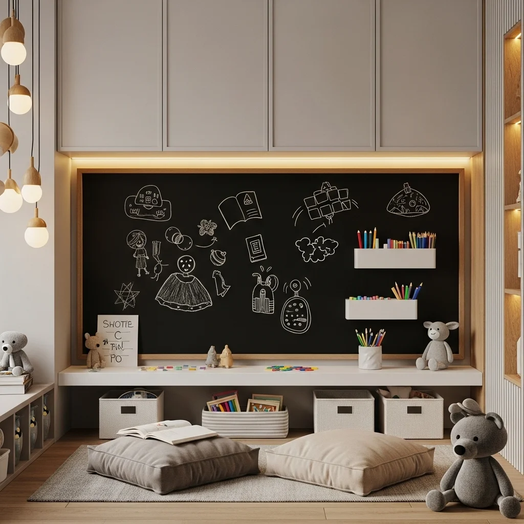  Wall-Mounted Chalkboard or Magnetic Wall