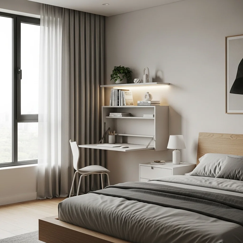  Wall-Mounted Folding Desk Nook