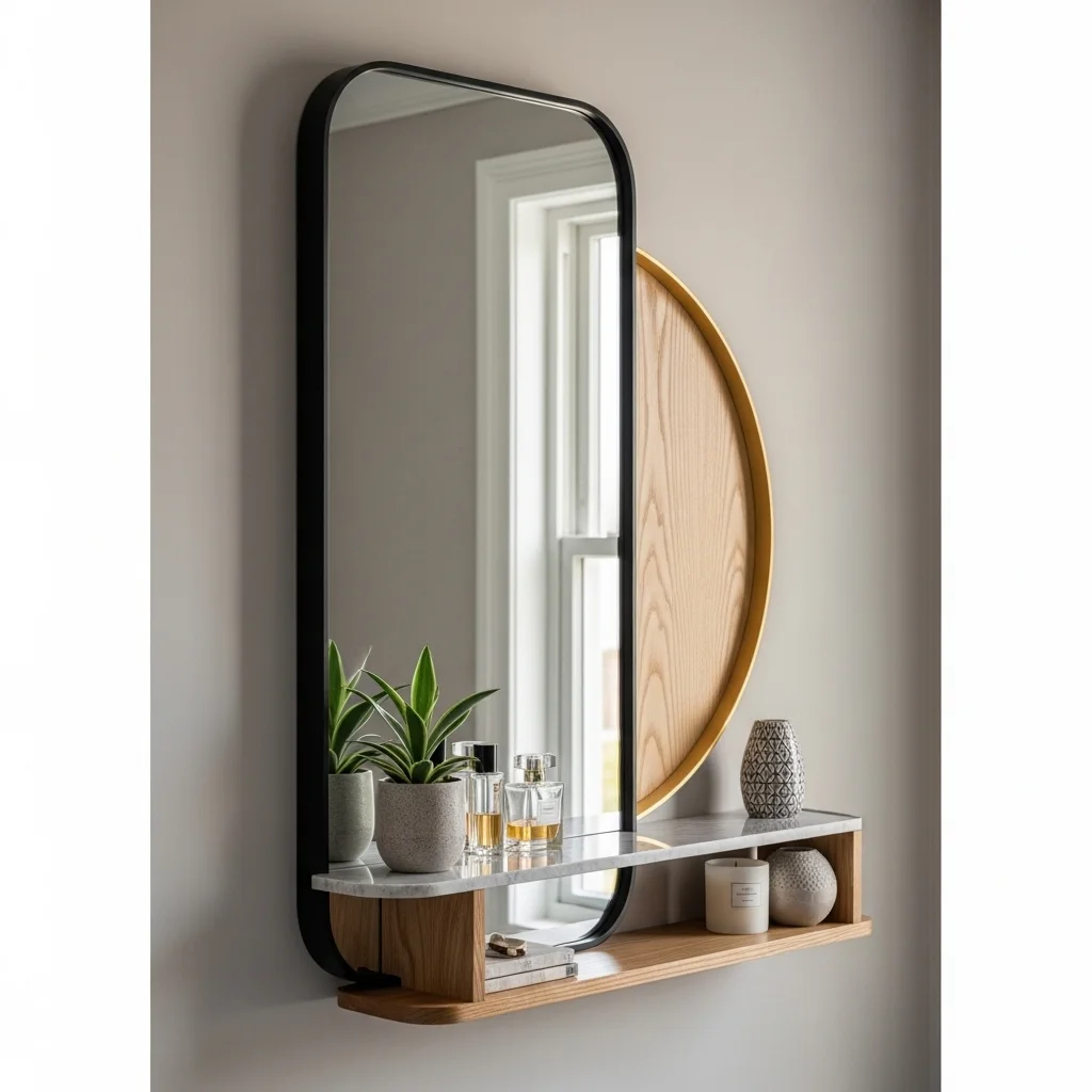  Custom-Built Mirror Shelf