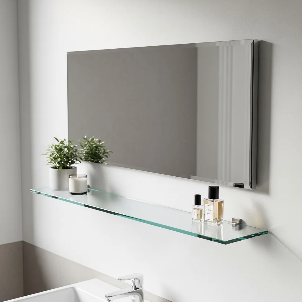 Floating Glass Mirror Shelf