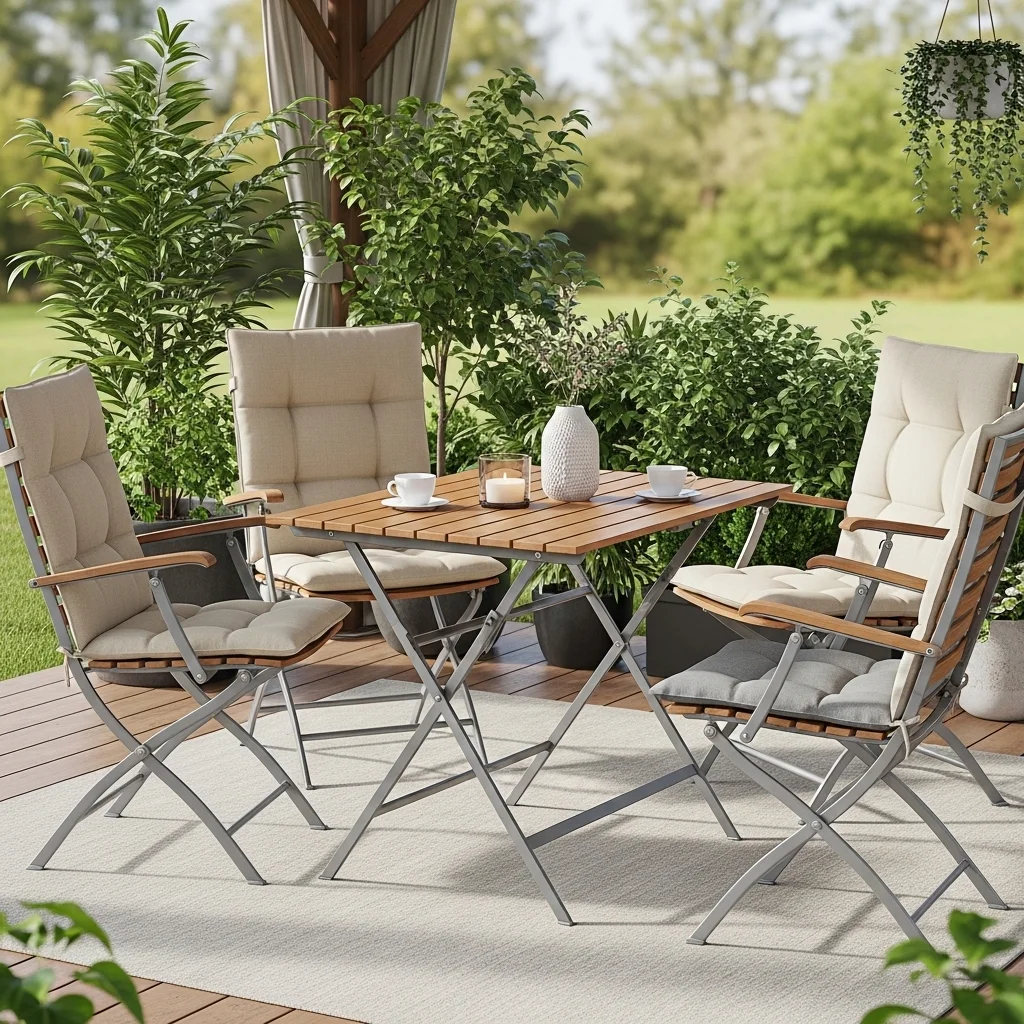 Foldable Outdoor Chairs and Table