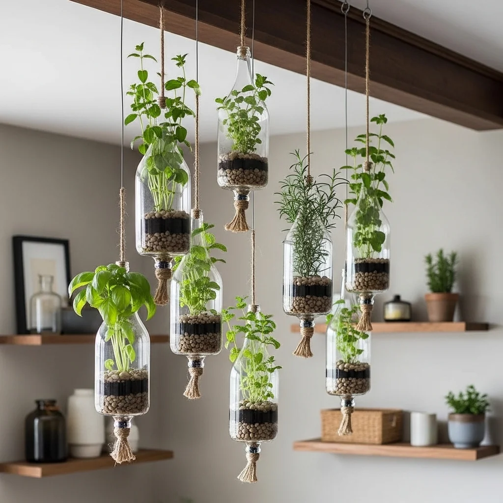  Hanging Herb Bottle Garden