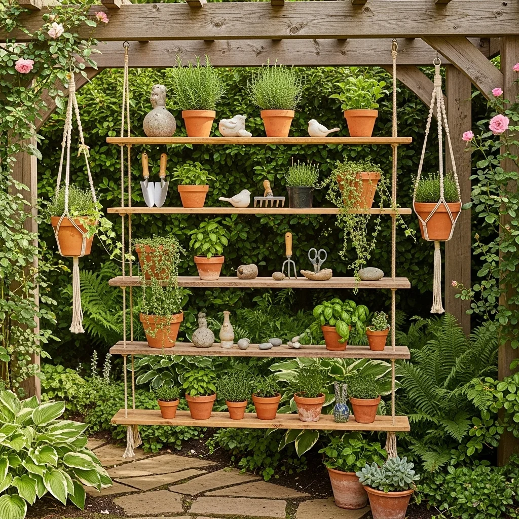 Hanging Ladder Shelves