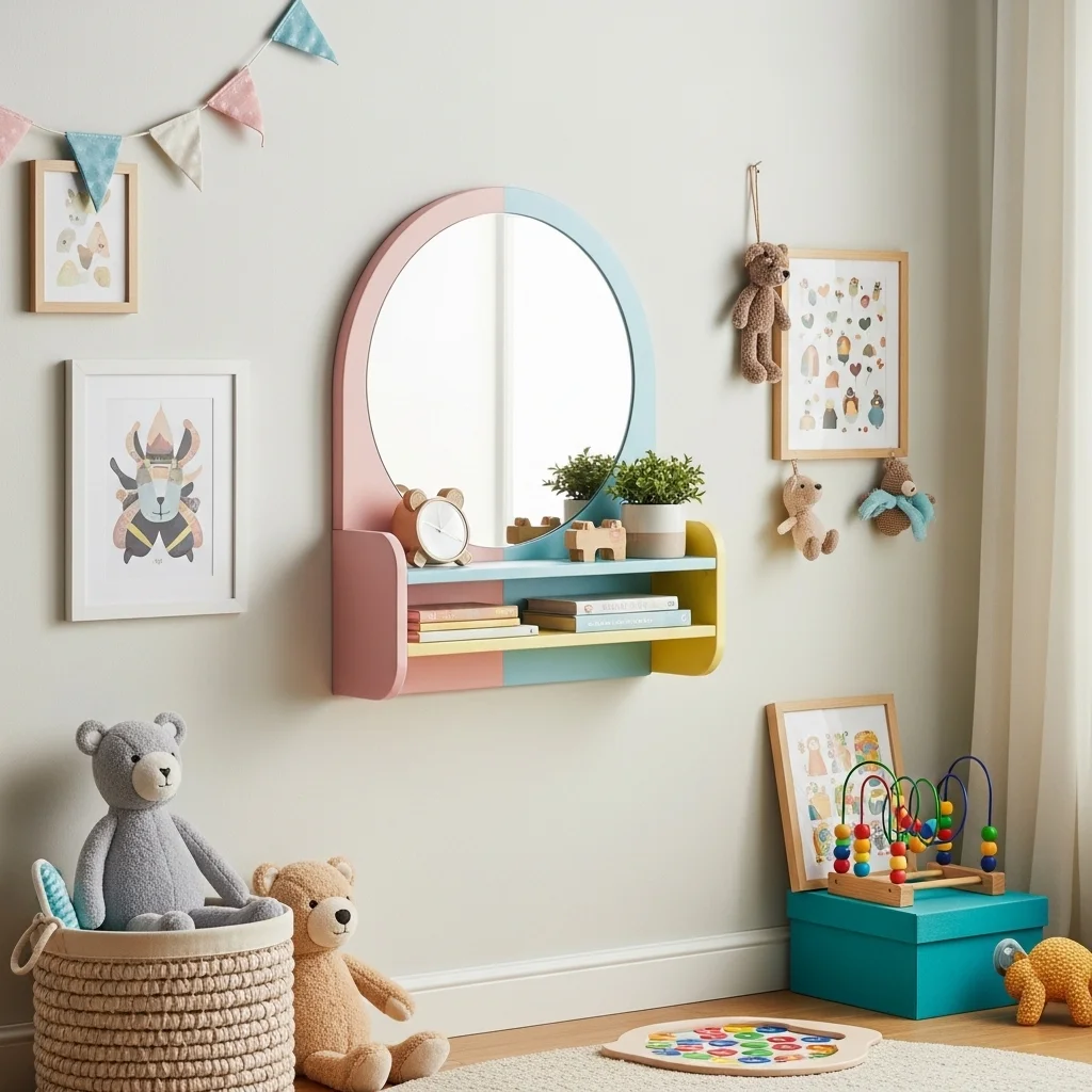 Kids’ Room Mirror Shelf