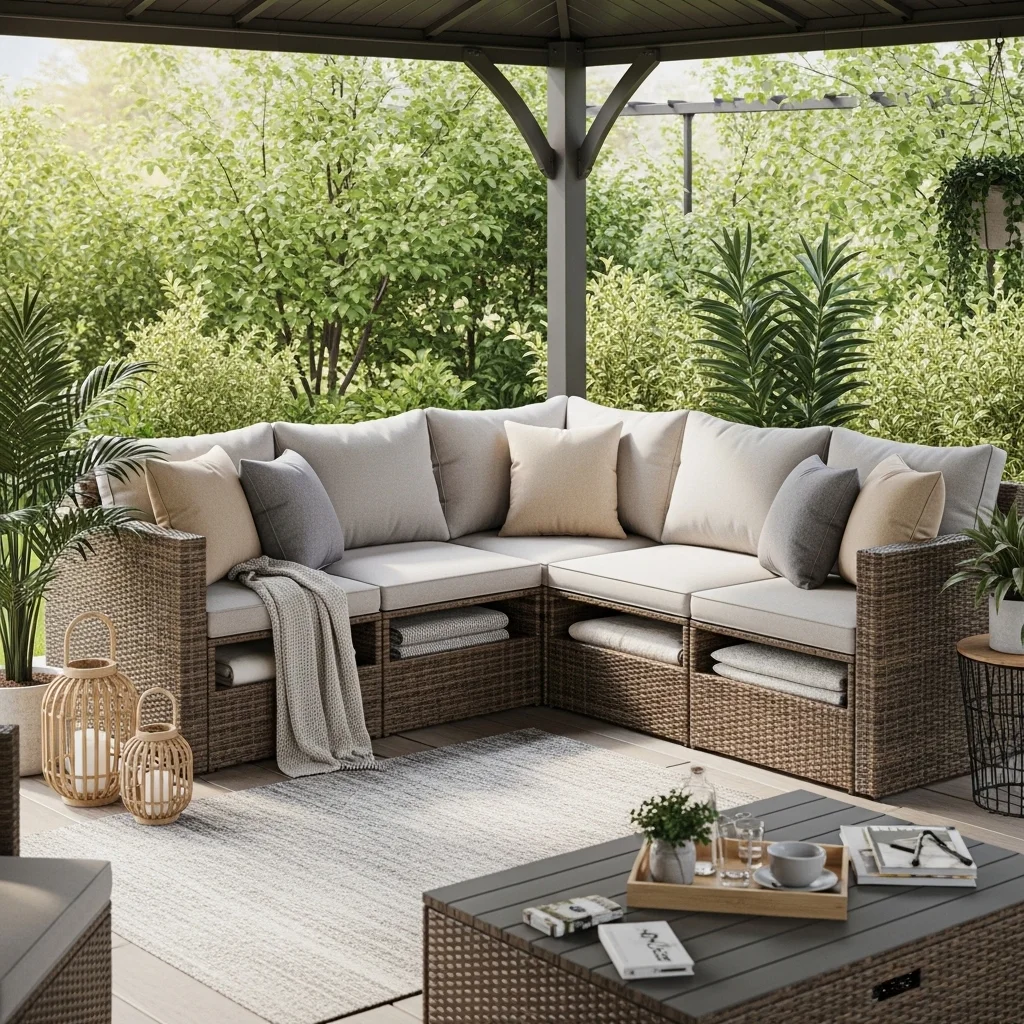 Outdoor Corner Sofa with Storage