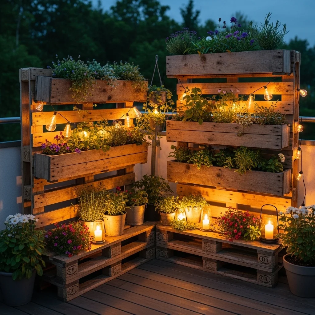  Pallet Garden with Lighting