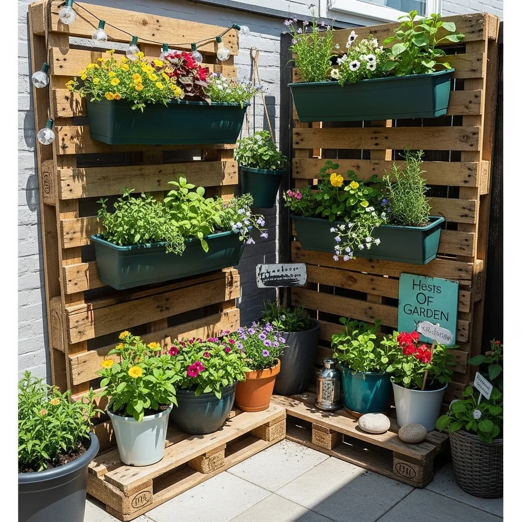 Pallet Garden with Pots