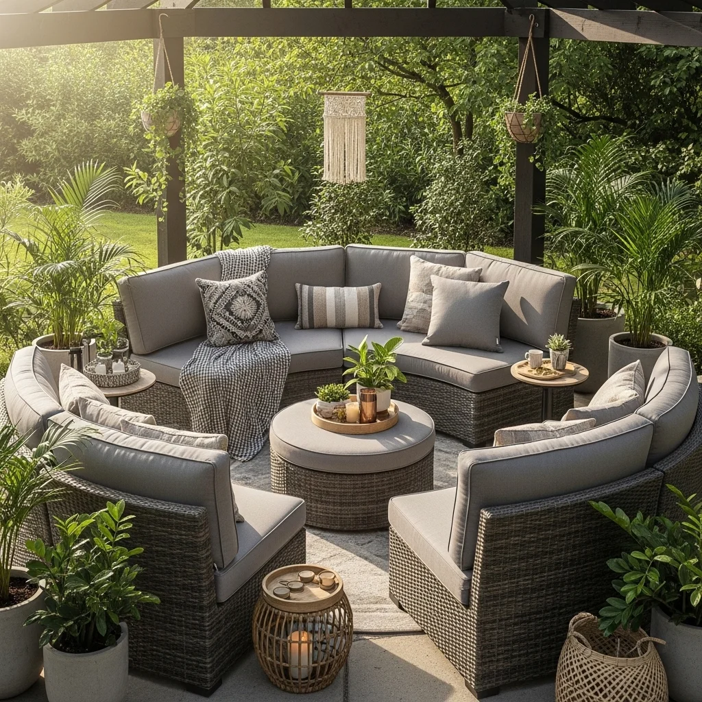 Round Outdoor Sofa Set