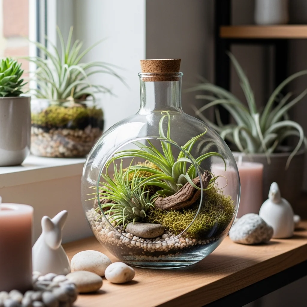 Terrarium Bottle with Air Plants
