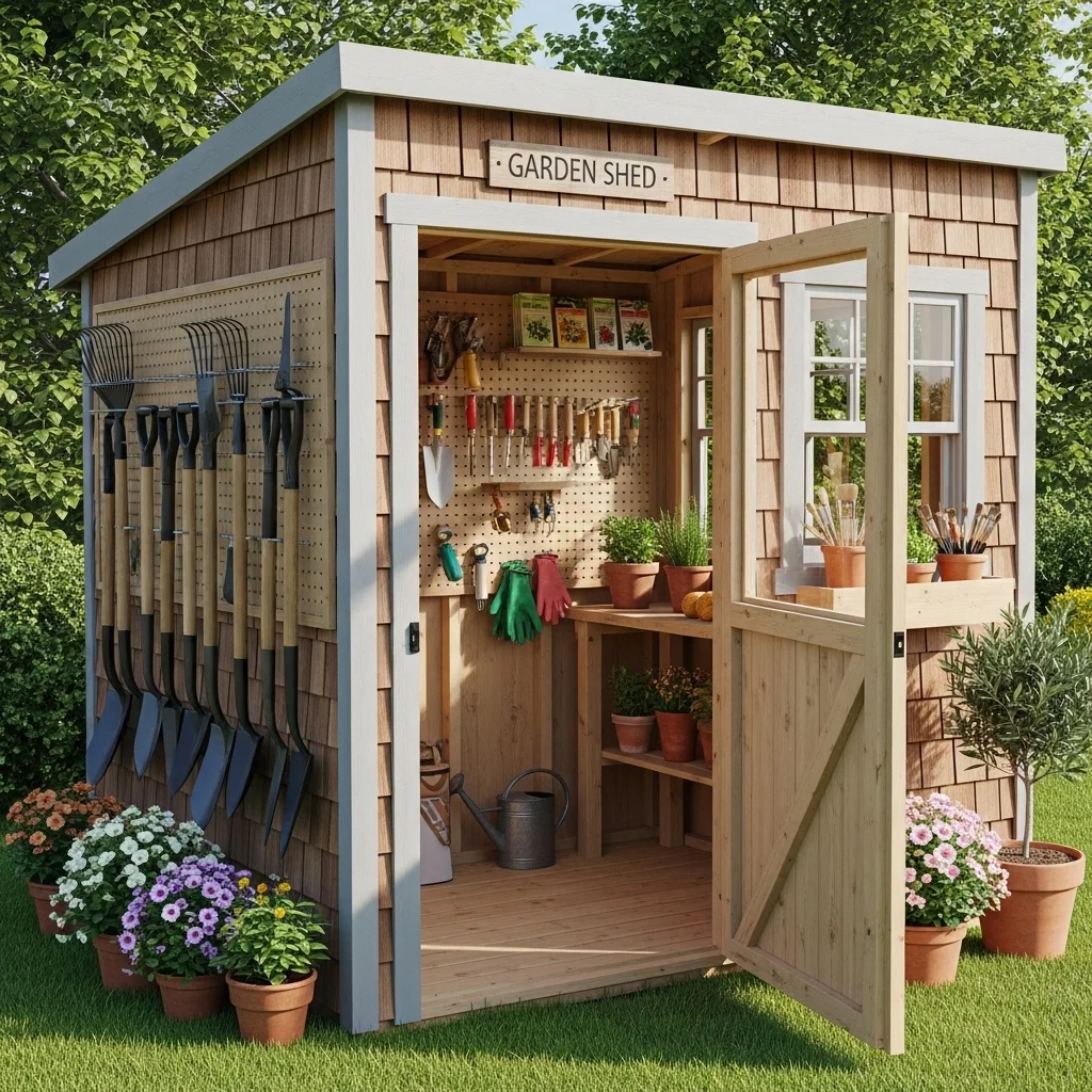 Tool Huts with Pegboard Walls