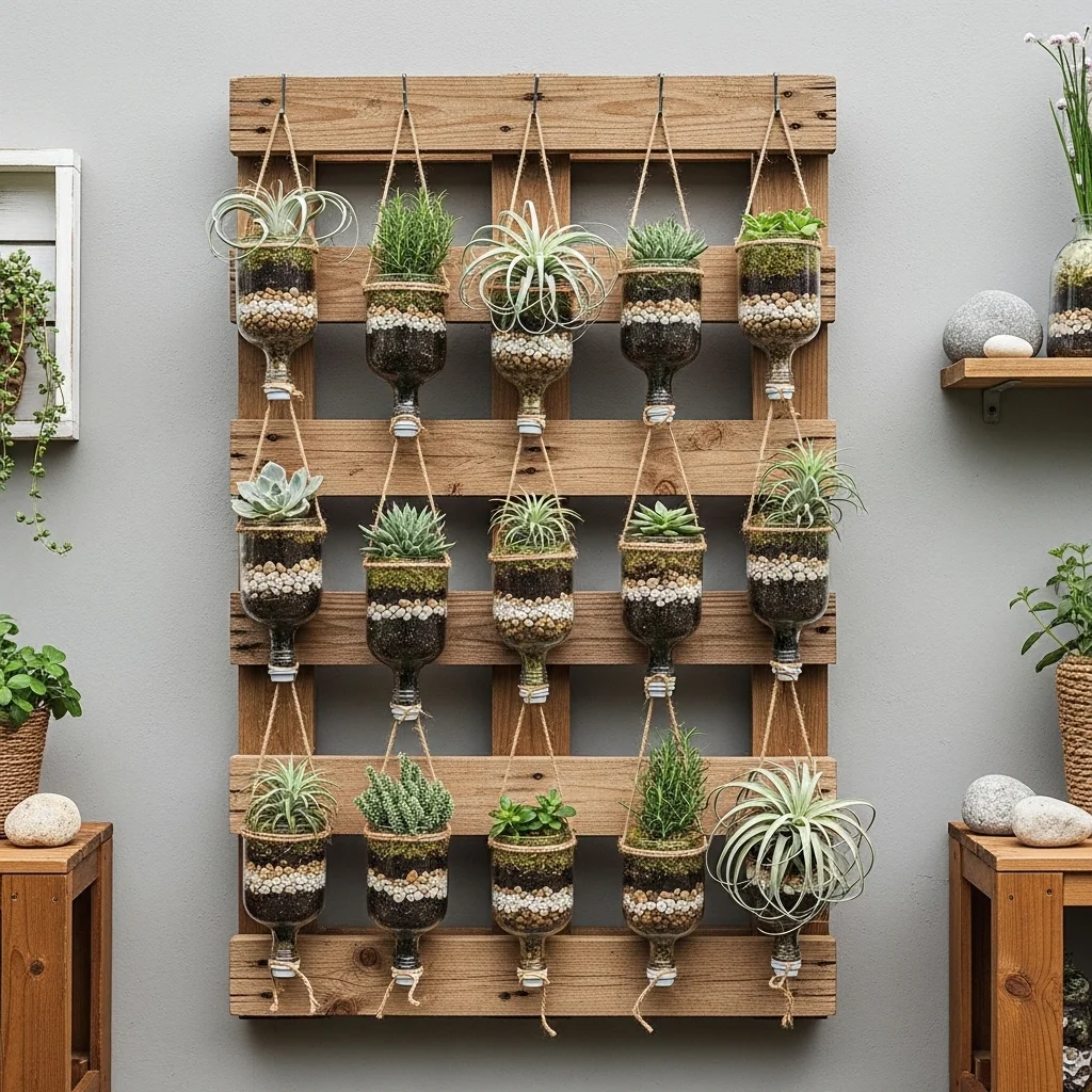  Vertical Pallet Bottle Garden