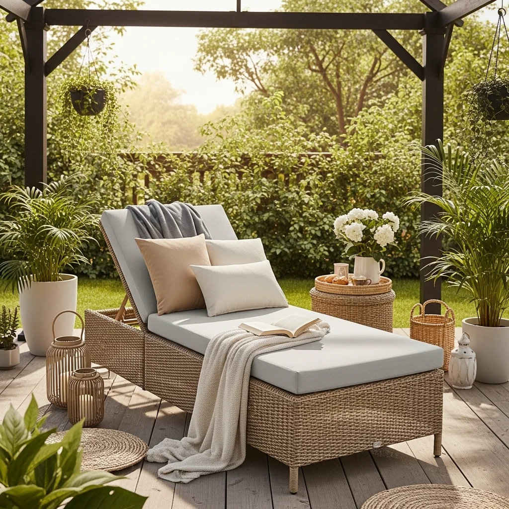  Wicker Chaise Lounge