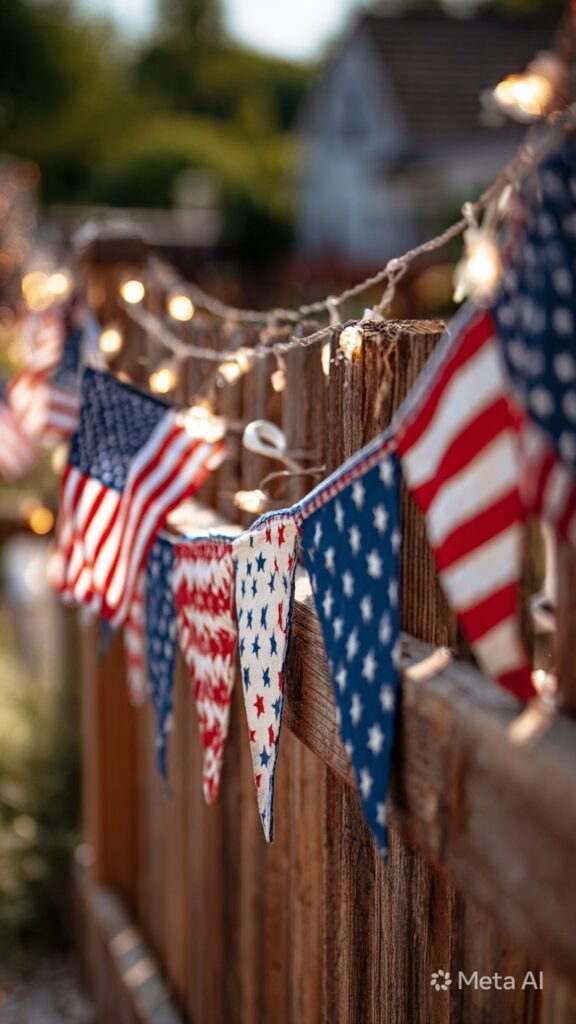 Patriotic Fence Garland