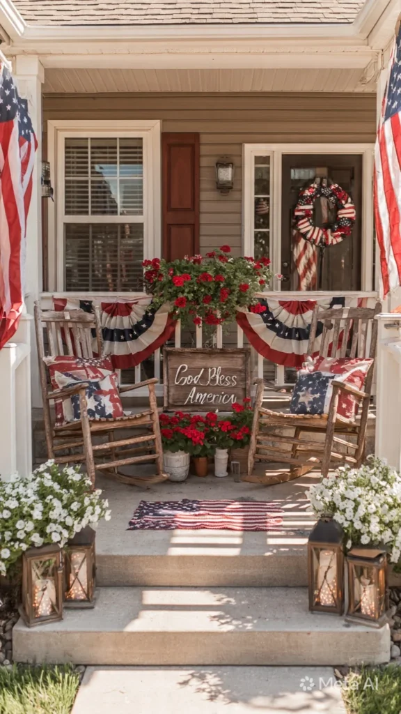  Patriotic Front Porch Welcome Setup