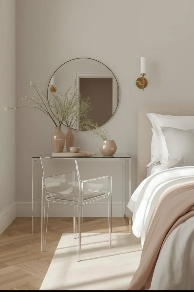 Incorporate Glass or Lucite Furniture
