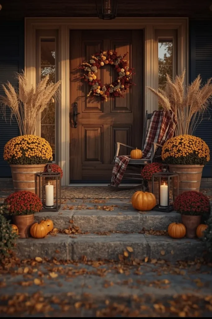 Outdoor Fall Touches for a Warm Welcome