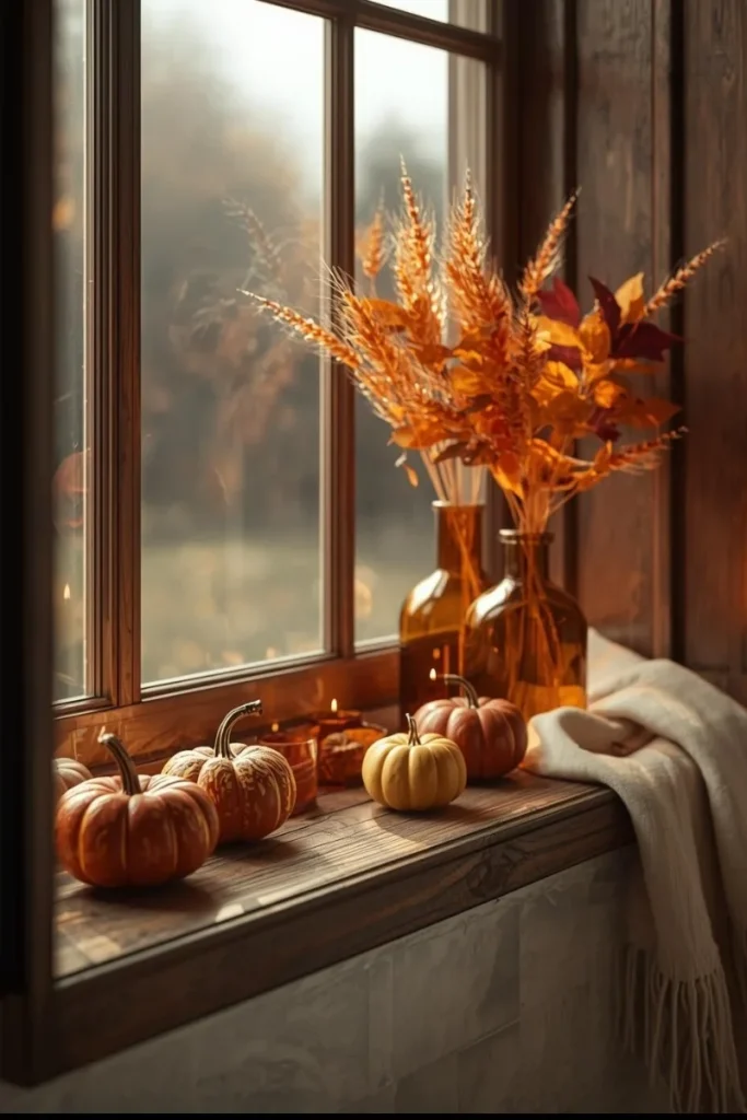 Window Ledges with Fall Displays