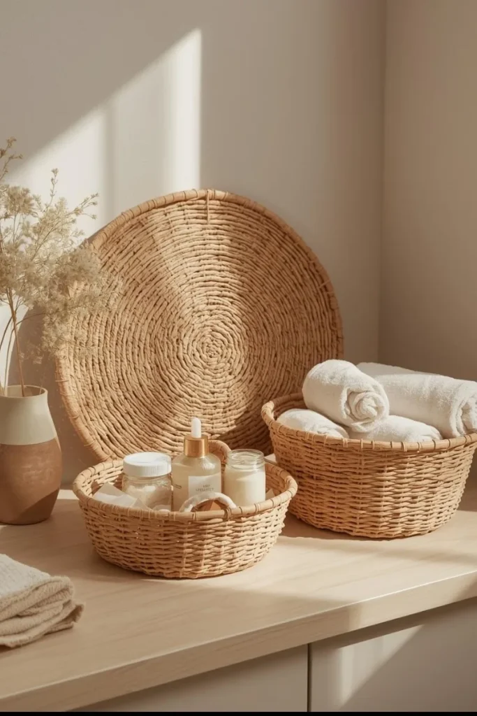 Use Woven Baskets for Texture