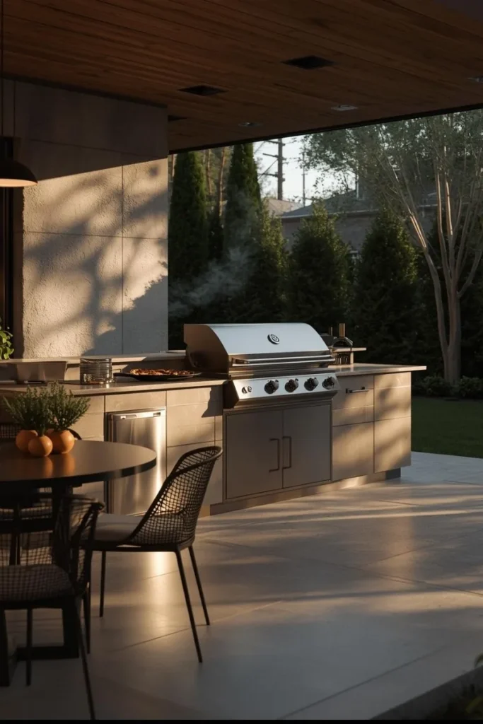 Built-In Grill and Smoker Combo