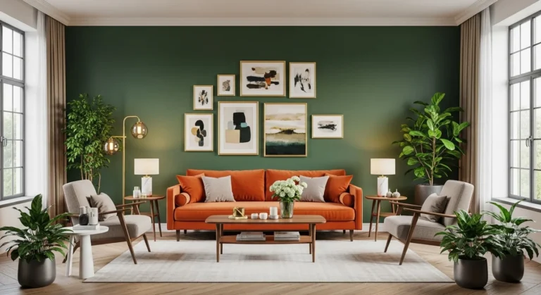 Bold Yet Elegant: 25 Burnt Orange and Green Living Room Décor ideas