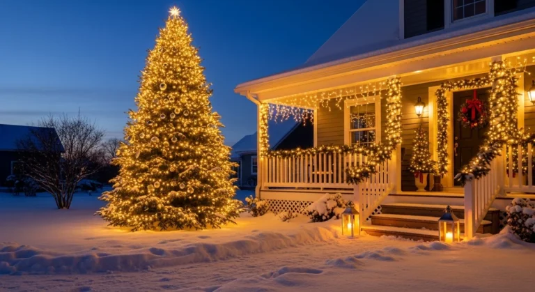 From Tree to Porch: 30 Stunning Warm White Christmas Lights Designs