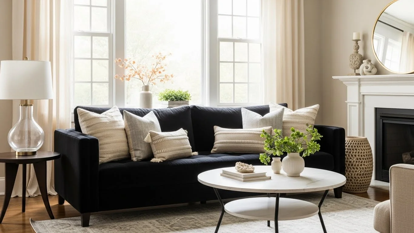 Black Couch Living Room Decor Ideas